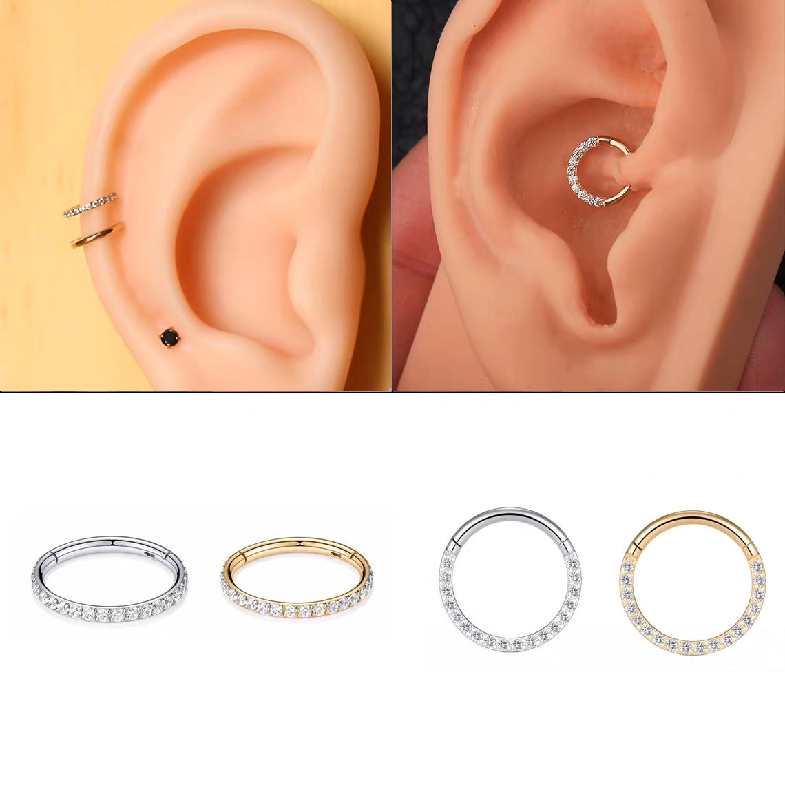Side Diamond Ear Ring Piercing Jewellery