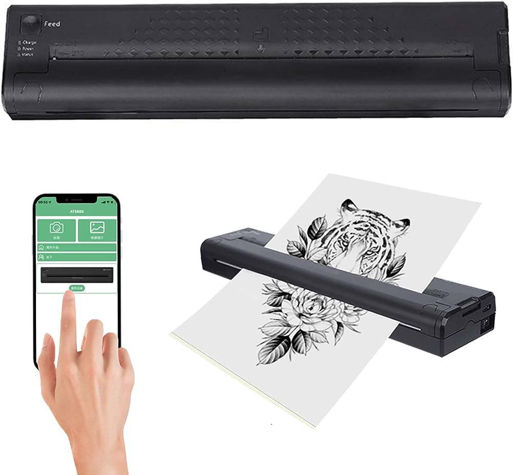 ATS886 Cordless Portable Tattoo Stencil printer