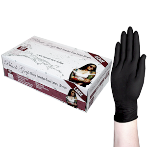 Black Grip Thick Heavy Duty Latex Gloves 100/box