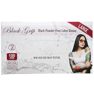 Black Grip Thick Heavy Duty Latex Gloves 100/box