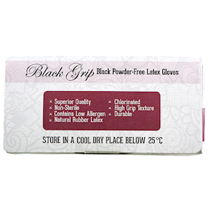Black Grip Thick Heavy Duty Latex Gloves 100/box