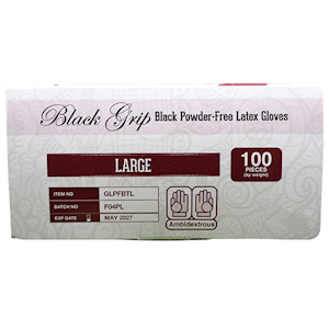 Black Grip Thick Heavy Duty Latex Gloves 100/box