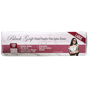 Black Grip Thick Heavy Duty Latex Gloves 100/box