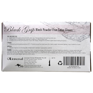 Black Grip Thick Heavy Duty Latex Gloves 100/box