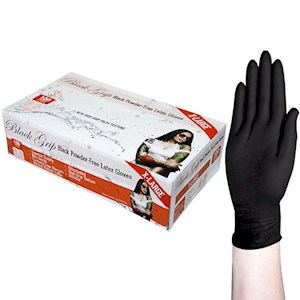Black Grip Thick Heavy Duty Latex Gloves 100/box
