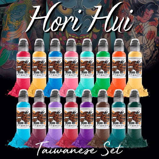WORLD FAMOUS TATTOO INK-HORI HUI TAIWANESE INK SET 1oz