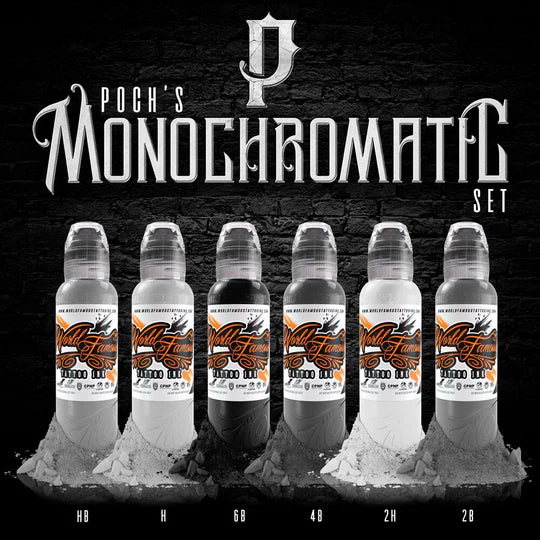 World Famous POCH MONOCHROMATIC TATTOO INK SET