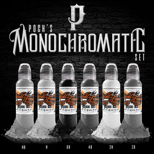 World Famous POCH MONOCHROMATIC TATTOO INK SET