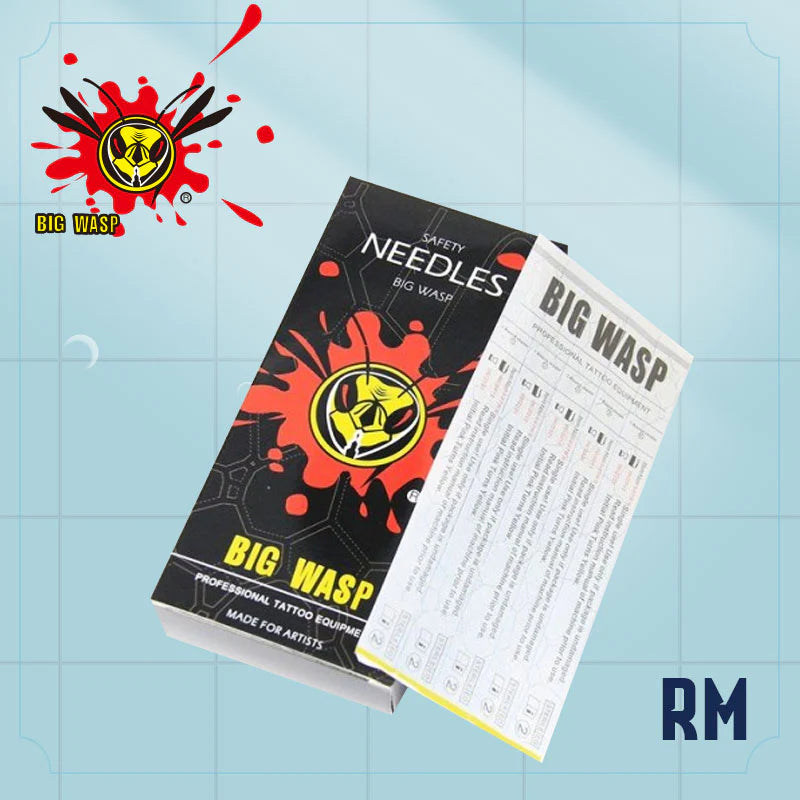 50pc RM/CM - BIG WASP Premium Tattoo Needles Round/Curved Magnums