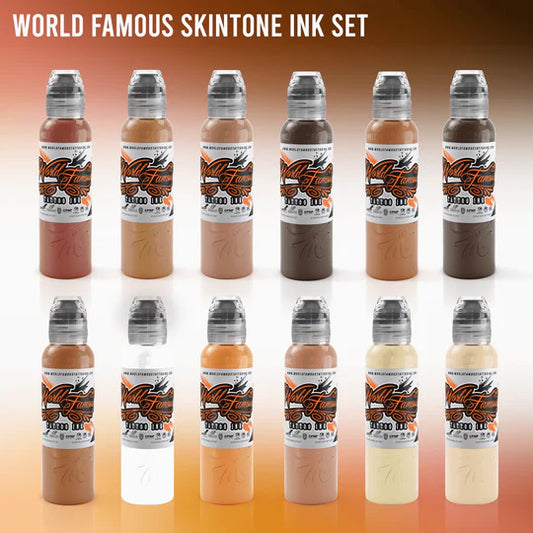 WORLD FAMOUS 12 Color Skintone INK SET 1oz