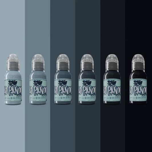 6 Color A.D. Pancho Pastel Greys Set — World Famous Tattoo Ink