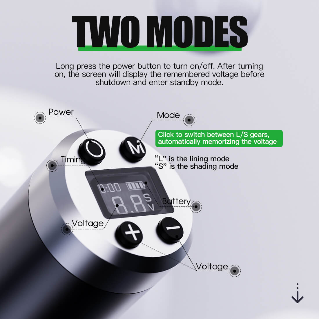 Dragonhawk Wireless Tattoo Pen Machine with 7 Stroke Length | Fold 3 | double battery