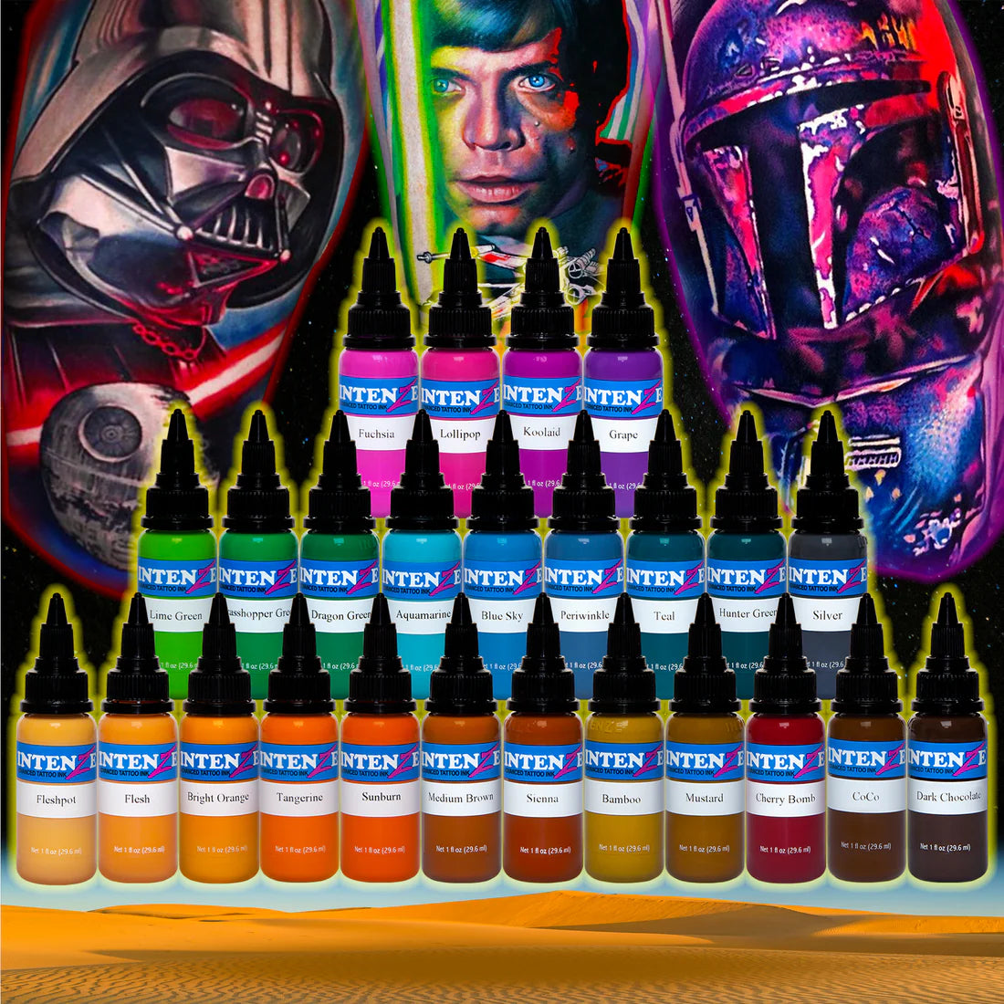 INTENZE 25 Color Tattoo Ink Set 1/2oz set