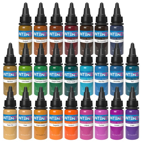 INTENZE 25 Color Tattoo Ink Set 1/2oz set