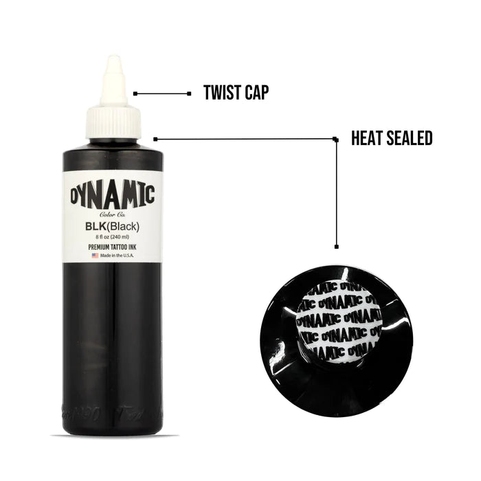 Dynamic Black Tattoo Ink - 8 oz. Bottle