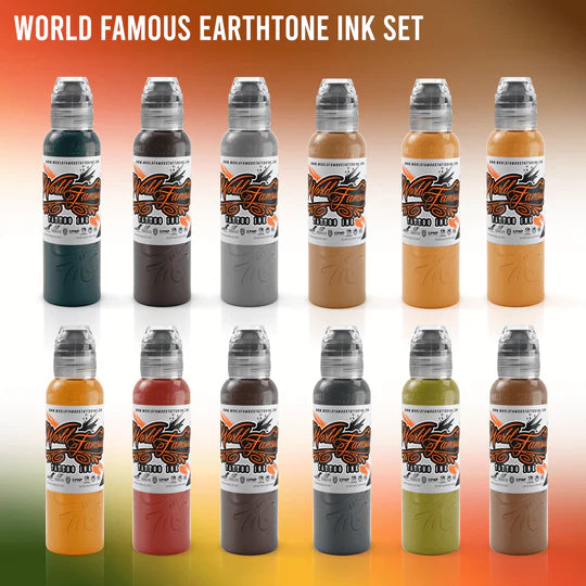 WORLD FAMOUS 12 color earth tone INK SET 1oz Main image