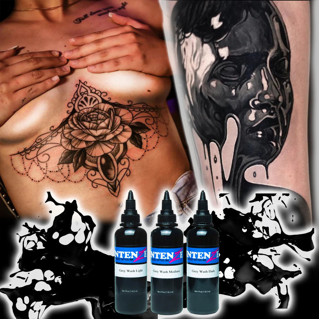 INTENZE Grey Wash Tattoo Ink Set