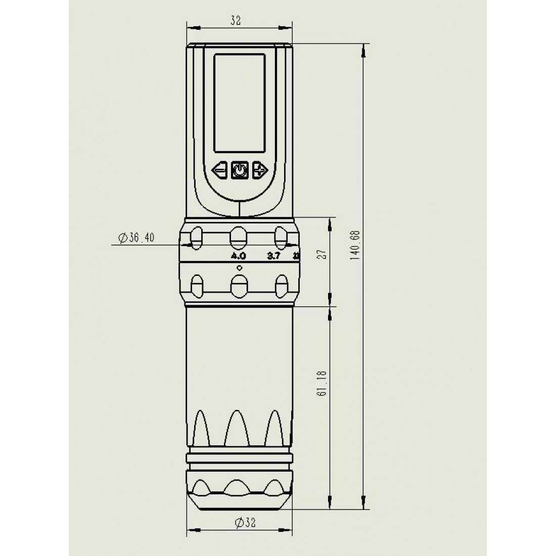 POSEIDON V10 TRIDENT ADJUSTABLE TATTOO WIRELESS PEN MACHINE