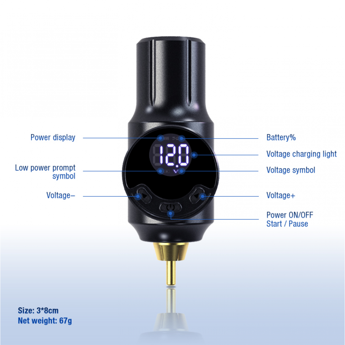 WIRELESS BATTERY TATTOO POWER SUPPLY