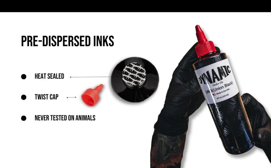 Dynamic Union Black Tattoo Ink - 8 oz. Bottle