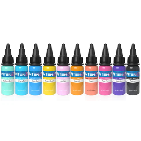 INTENZE 10 Pastel Color Tattoo Ink Set 1/2oz