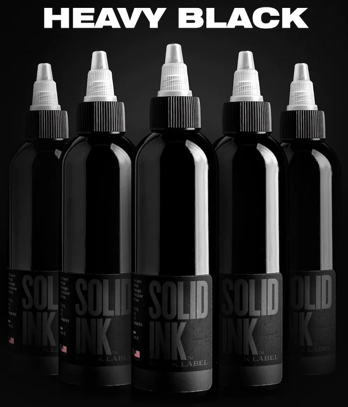 SOLID INK BLACK LABEL | HEAVY BLACK 1oz 2oz 4oz 8oz