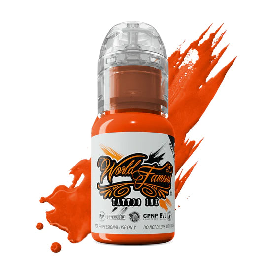 Straight Orange — World Famous Tattoo Ink — 1/2oz 1oz