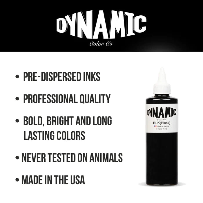 Dynamic Triple Black Tattoo Ink - 8 oz. Bottle