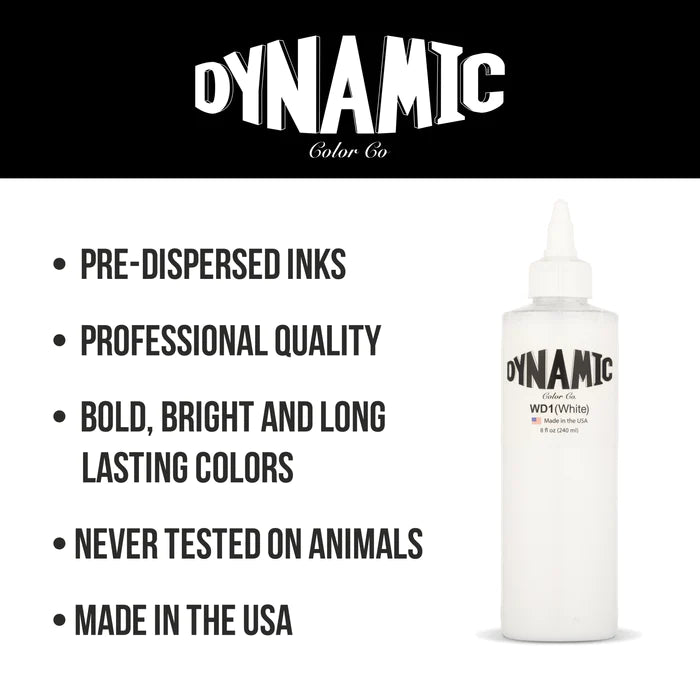 Dynamic White Tattoo Ink - 8 oz. Bottle